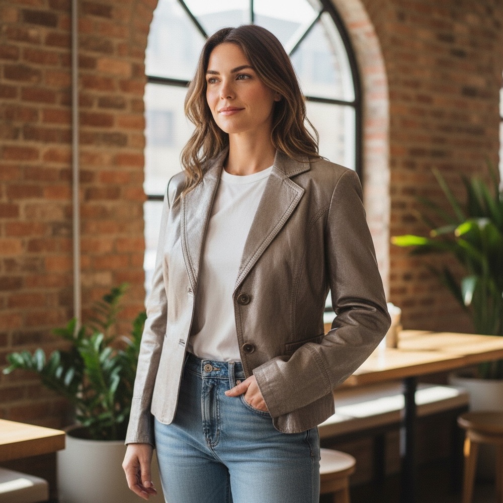 Vintage Leather Blazer
